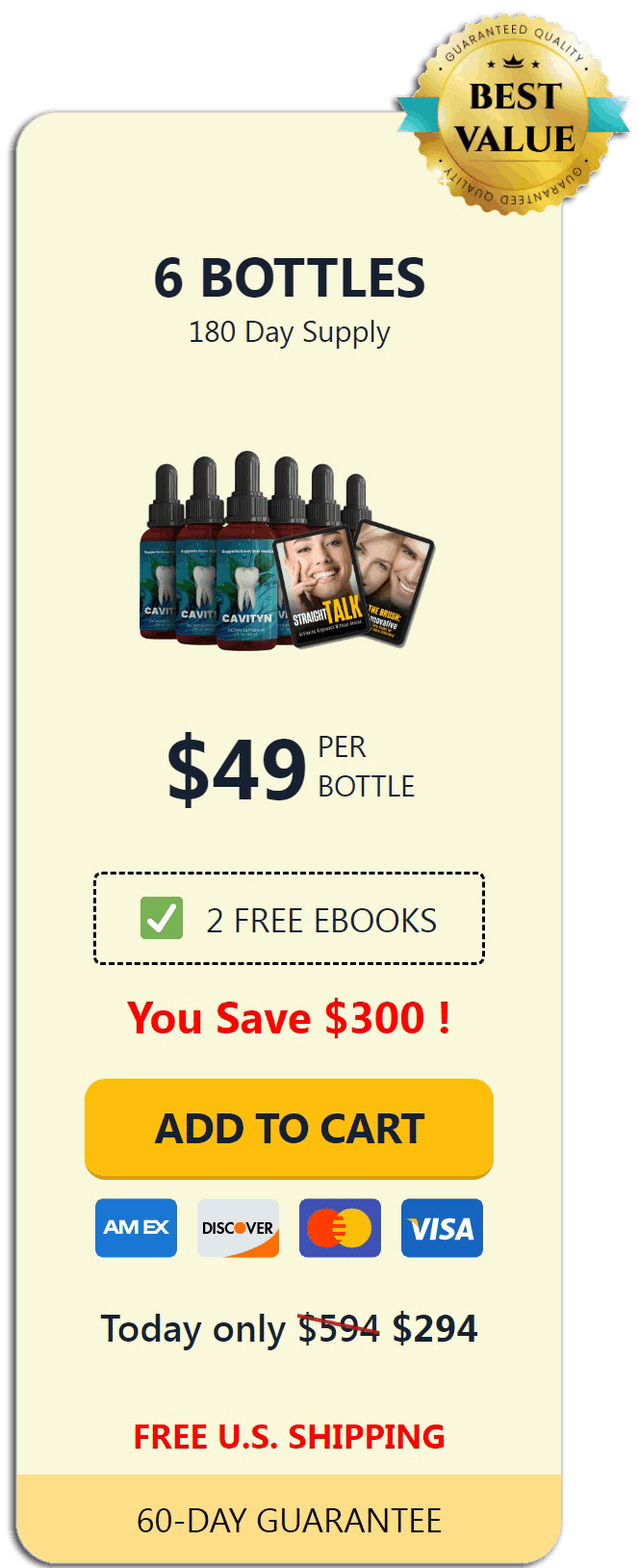 cavityn six bottles price list
